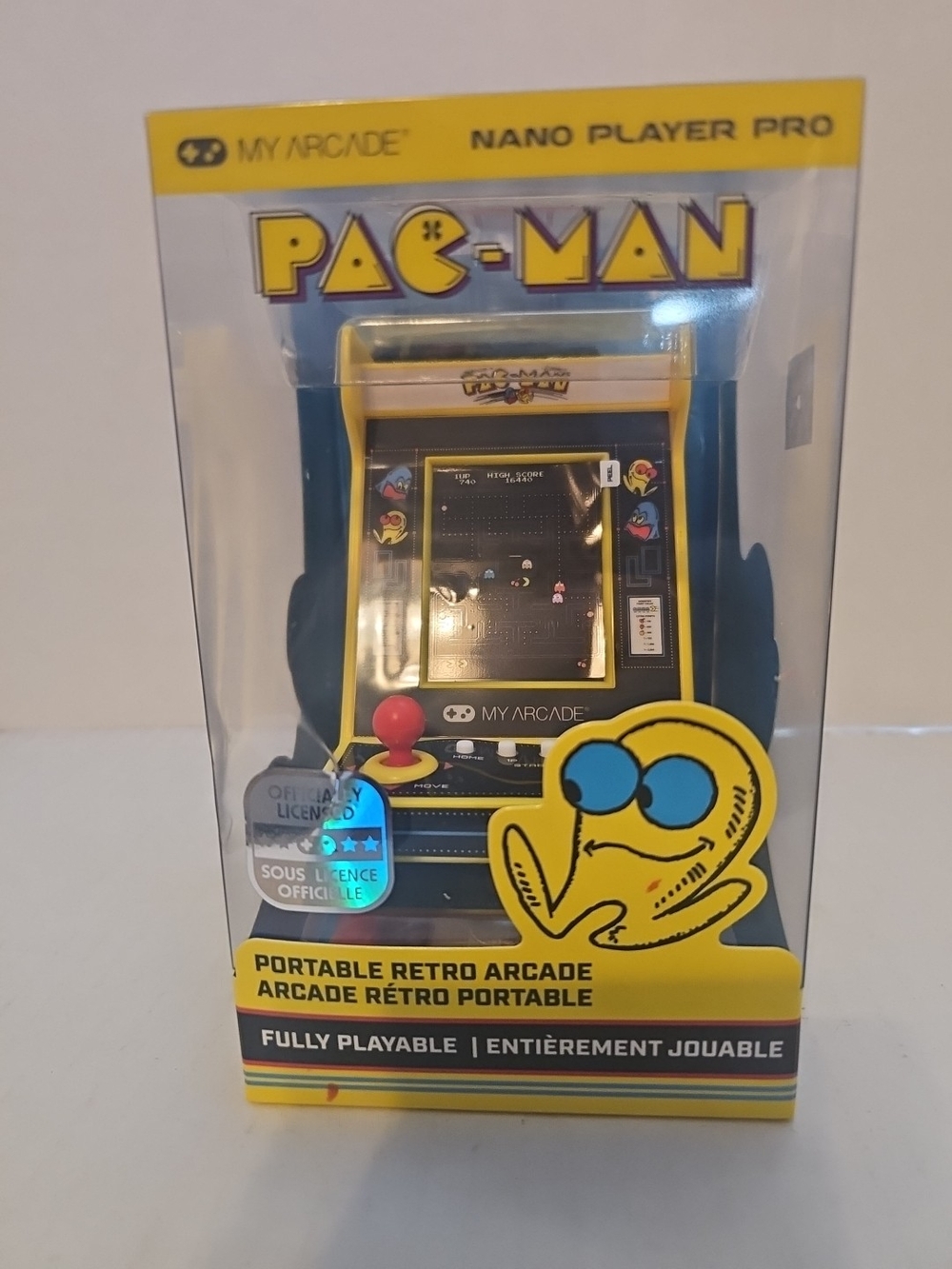 Arcade Pac-Man Mini Retro Arcade — Yellow with Red Joystick and Blue Accents - Picture 2 of 6